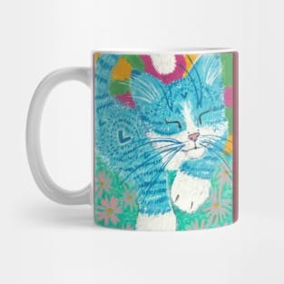 blue cat Mug